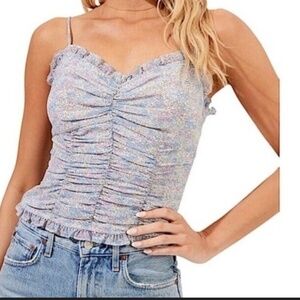 ASTR The Label Ruched Floral Cami Top XS